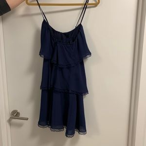 Anthropologie Navy blue shift dress.